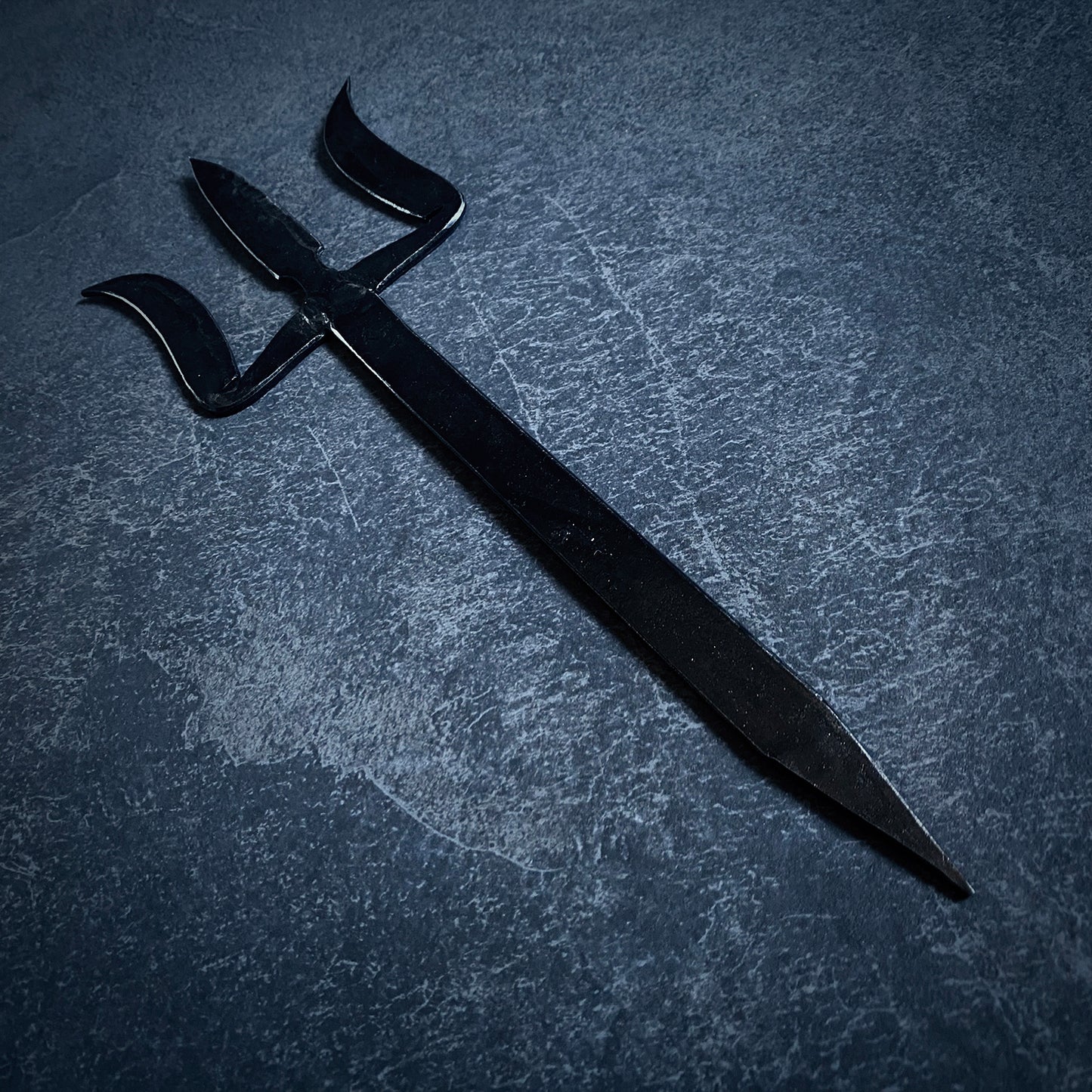 TRIDENT, hand-forged black trident, trishul, trisula - RITUAL ITEM