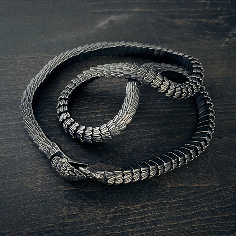 Jörmungandr, Ouroboros themed viking bracelet & necklace - BRACELETS