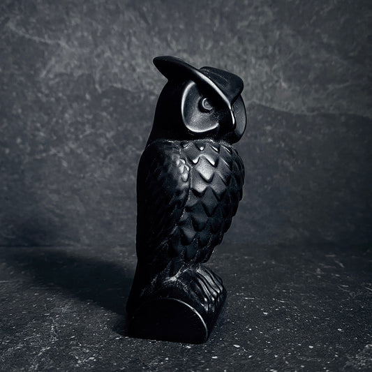 Owl,  carved black obsidian - RITUAL ITEM