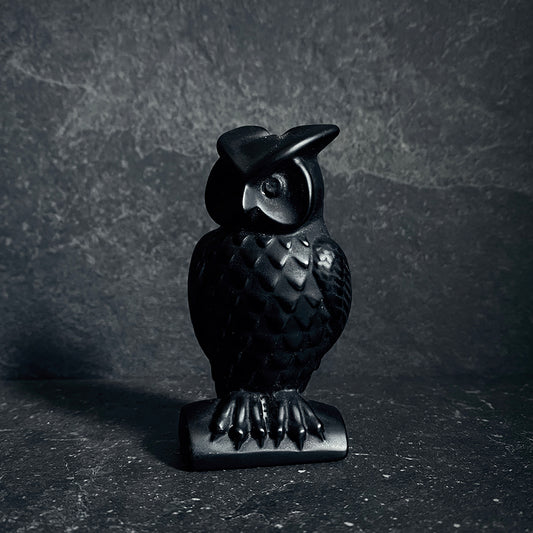 Owl,  carved black obsidian - RITUAL ITEM