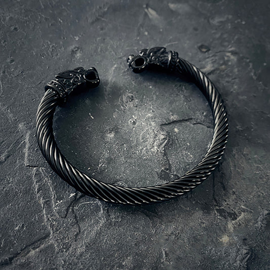 Fenrir bracelet, Wolf themed viking & celtic bangle, bracelet - BRACELETS