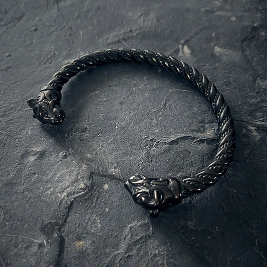 Bygul & Trjegul braclet, Cat themed viking & celtic bangle, bracelet - BRACELETS
