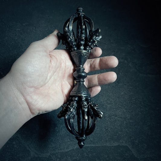 Oversized Vajra, dorje, magical ritual weapon black patina edition - RITUAL ITEM