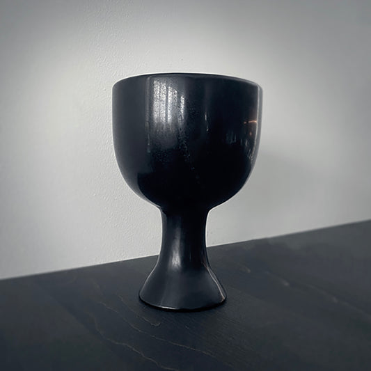 Altar Goblet, Black chalice, carved black obsidian - RITUAL ITEM