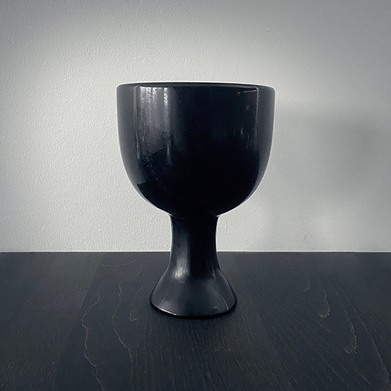 Altar Goblet, Black chalice, carved black obsidian - RITUAL ITEM