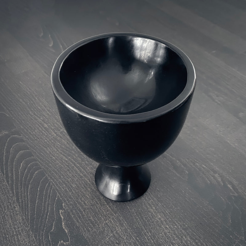 Altar Goblet, Black chalice, carved black obsidian - RITUAL ITEM