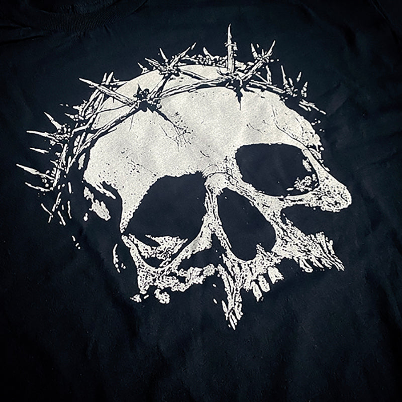 Human skull with crown of thorns - T-shirt