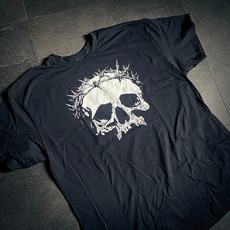 Human skull with crown of thorns - T-shirt