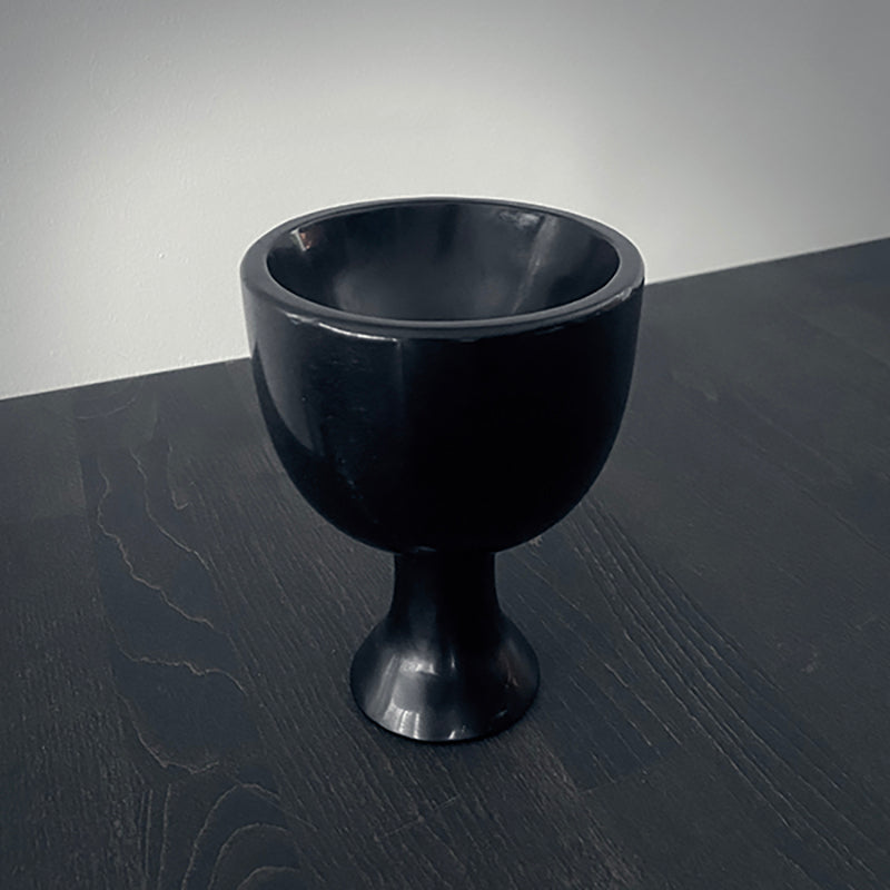 Altar Goblet, Black chalice, carved black obsidian - RITUAL ITEM