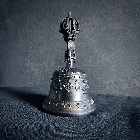 Tibetan bell and Dorje set, dril-bu with scepter - RITUAL ITEM