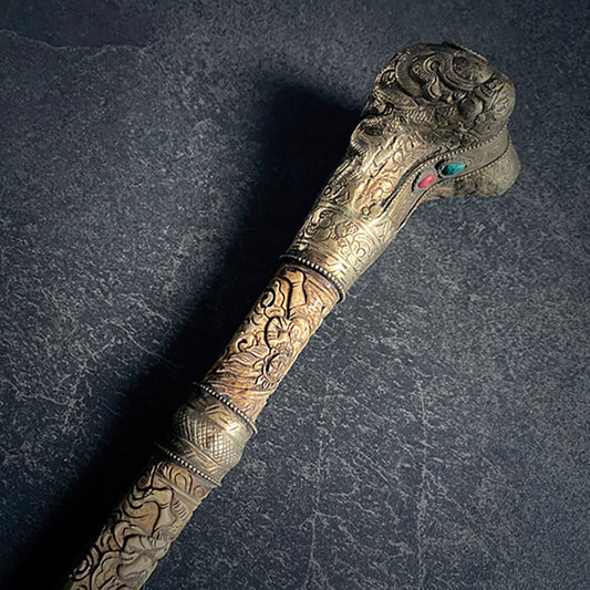 Kangling, Tibetan bone flute, carved edition, version C - RITUAL ITEM