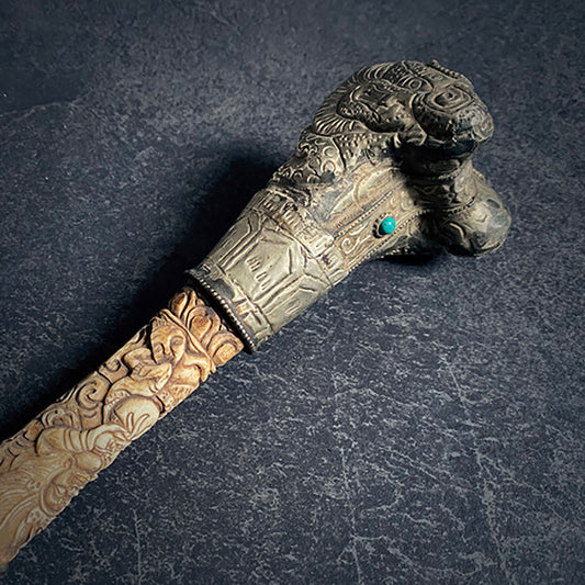 Kangling, Tibetan bone flute, carved edition, version A - RITUAL ITEM