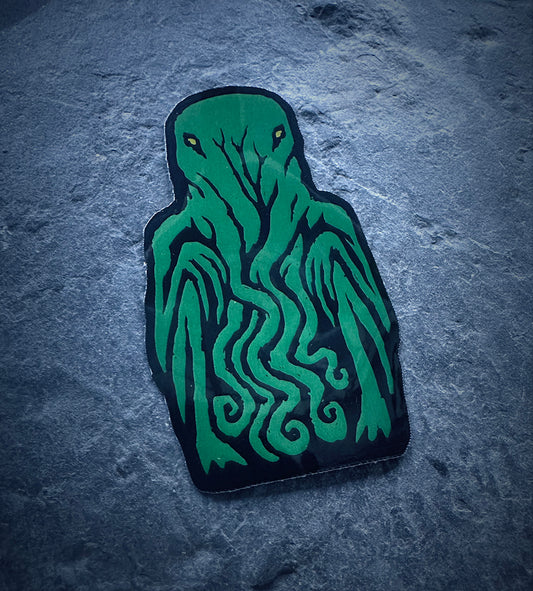 Sitting Cthulhu idol, old one, Lovecraft - STICKER