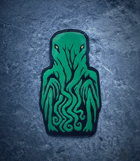 Sitting Cthulhu idol, old one, Lovecraft - STICKER