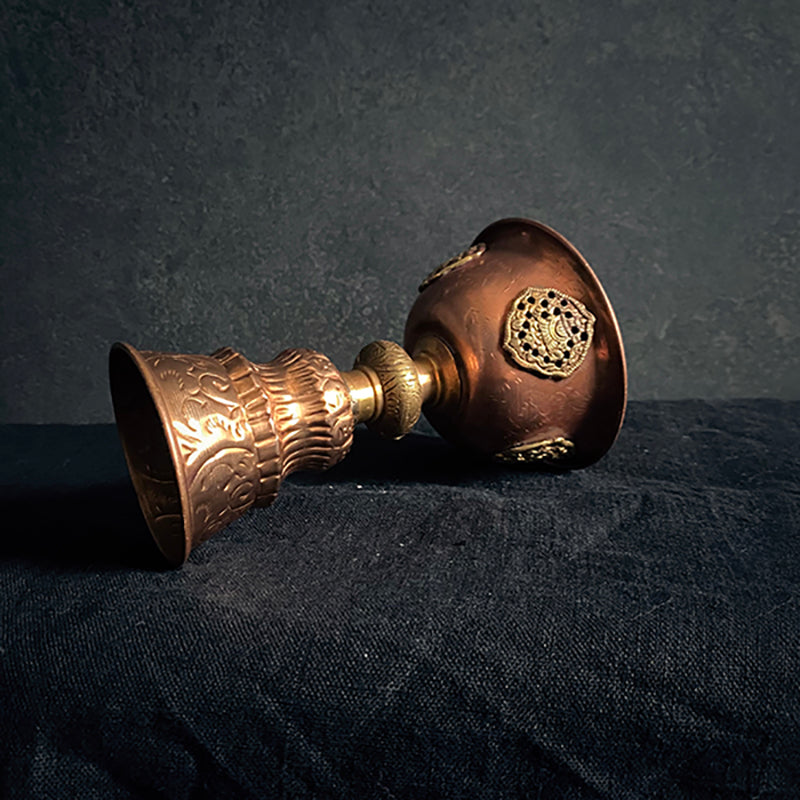 Butterlamp, Tibetan ritual tool, BRASS colored edition - RITUAL ITEM