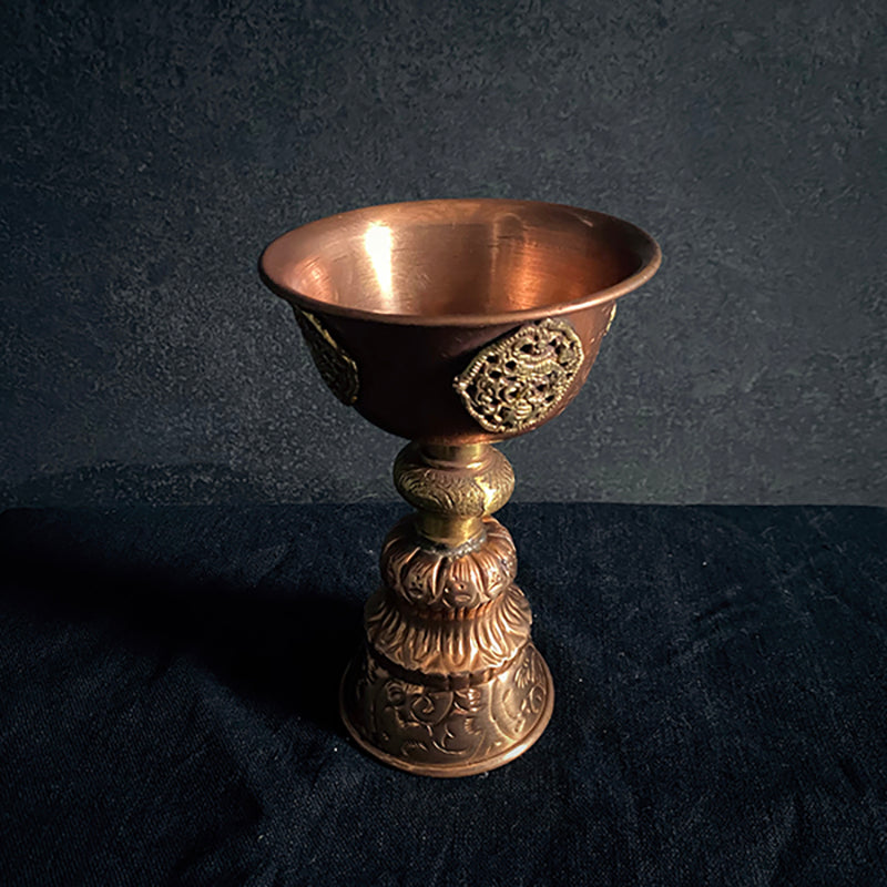 Butterlamp, Tibetan ritual tool, BRASS colored edition - RITUAL ITEM