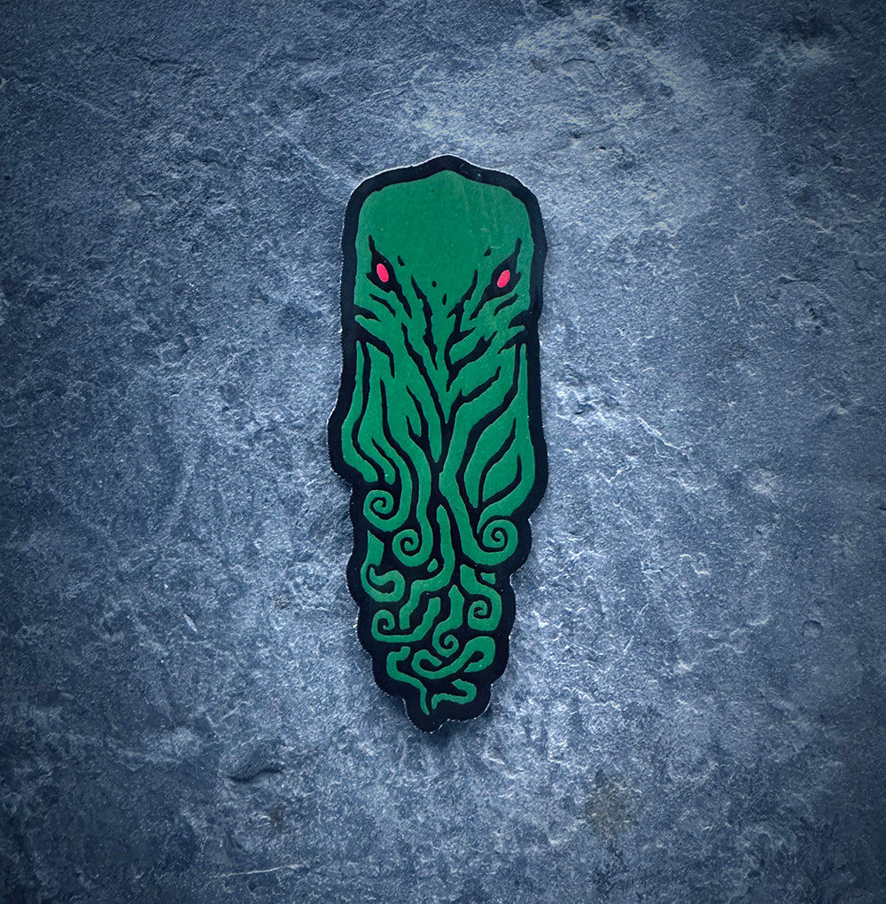 Cthulhu face, green version, Lovecraft - STICKER