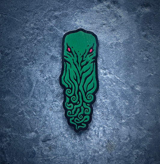 Cthulhu face, green version, Lovecraft - STICKER