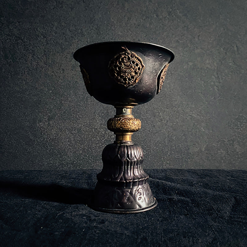 Butterlamp, Tibetan ritual tool, DARK patina edition - RITUAL ITEM