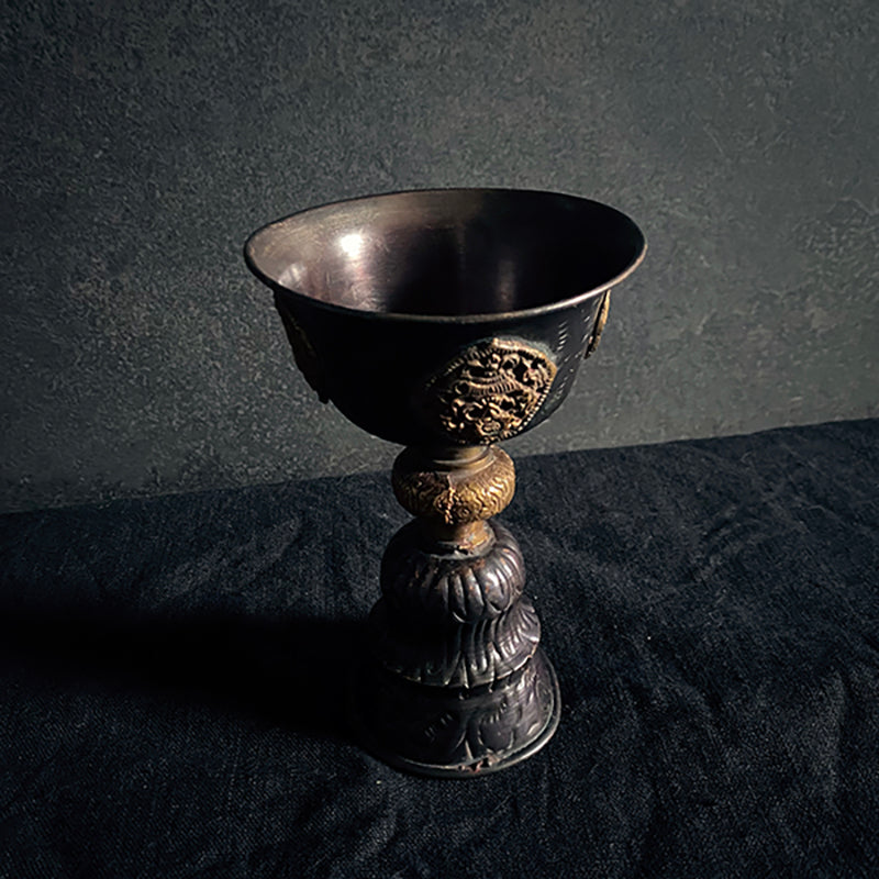 Butterlamp, Tibetan ritual tool, DARK patina edition - RITUAL ITEM