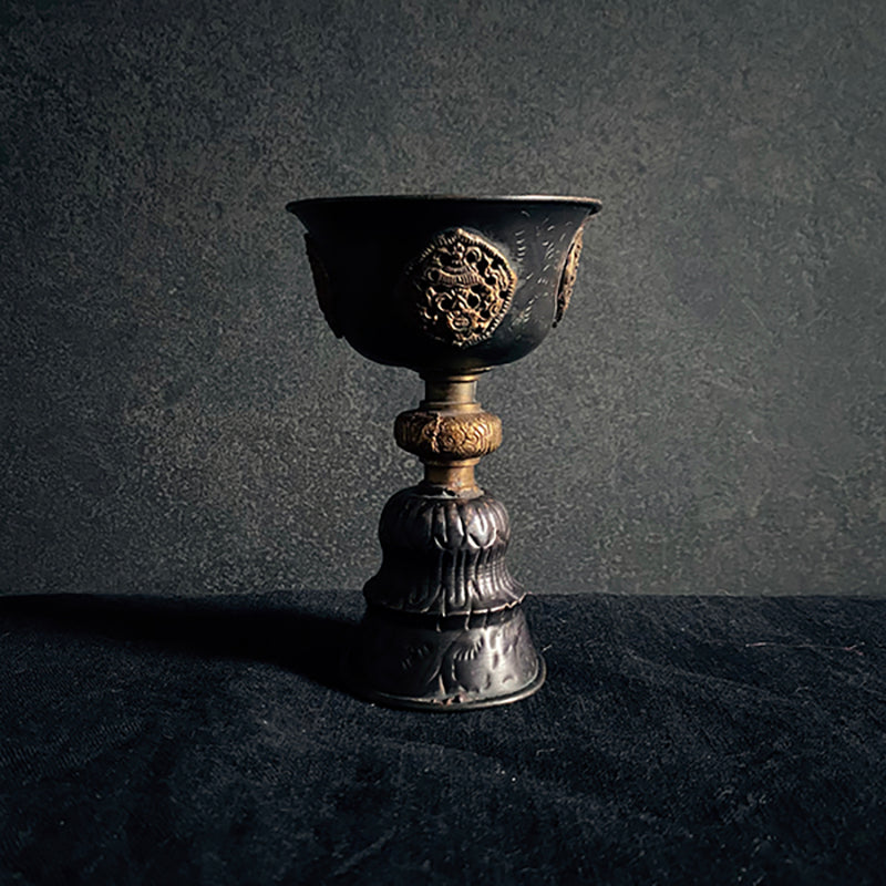 Butterlamp, Tibetan ritual tool, DARK patina edition - RITUAL ITEM