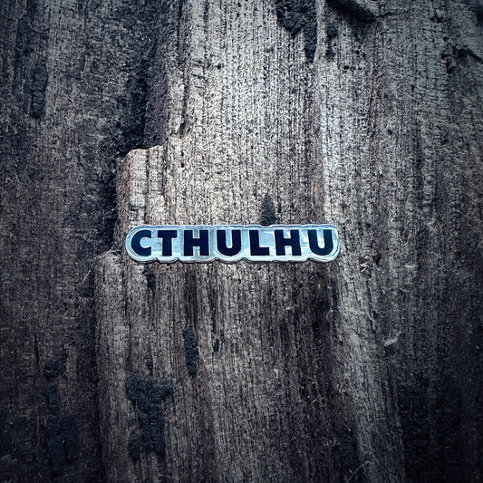Cthulhu text black and silver - PIN