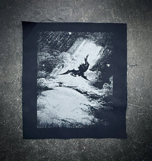 Lucifer falling, Gustave Doré, dark grey version - BACK PATCH