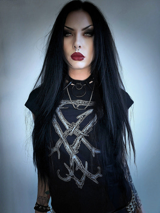 Lucifer Seal / Sigil antlers - T-shirt female fitted