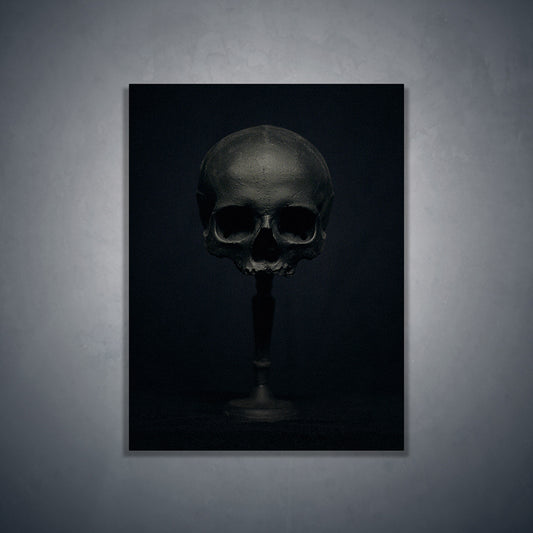 Black skull, real human skull photography - Art print