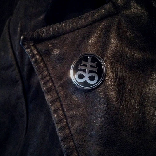 Leviathan Cross, black and silver round version - PIN