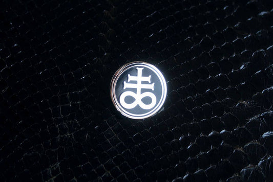 Leviathan Cross, black and silver round version - PIN
