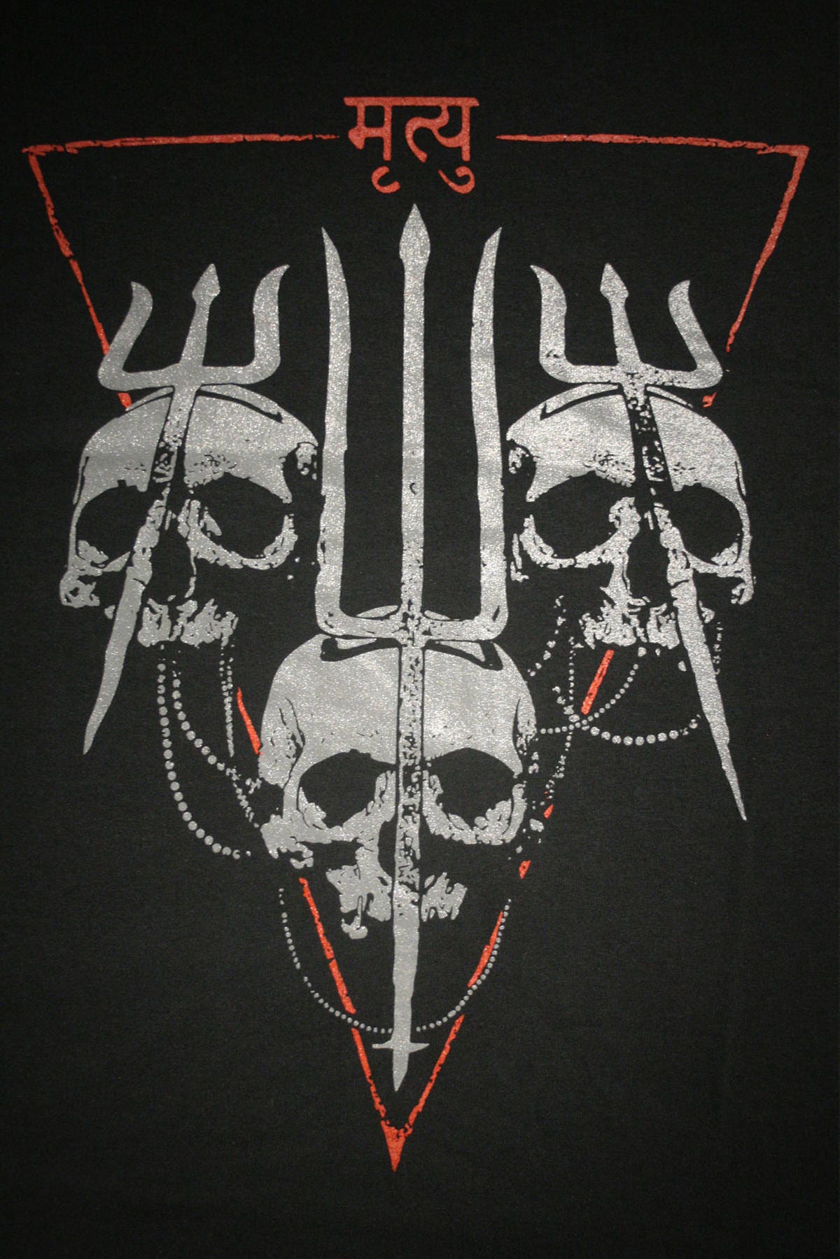 Trisul / trident / trishula skulls - deaths prayer - T-shirt female fitted
