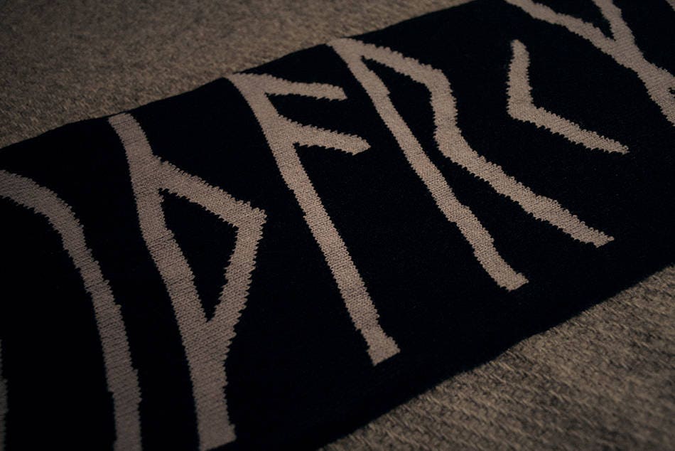 RUNE scarf, elder futhark runes - KNITTED SCARF