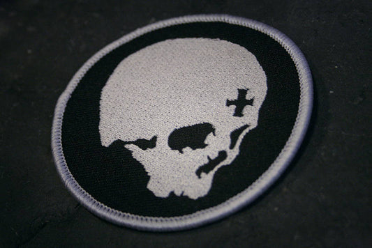 Skull circle white - PATCH