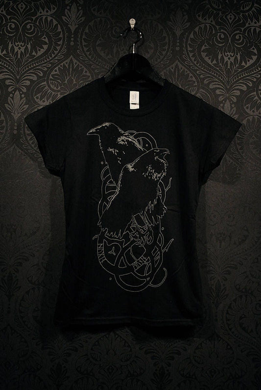 Hugin and Munin, Odins ravens - T-shirt female fitted