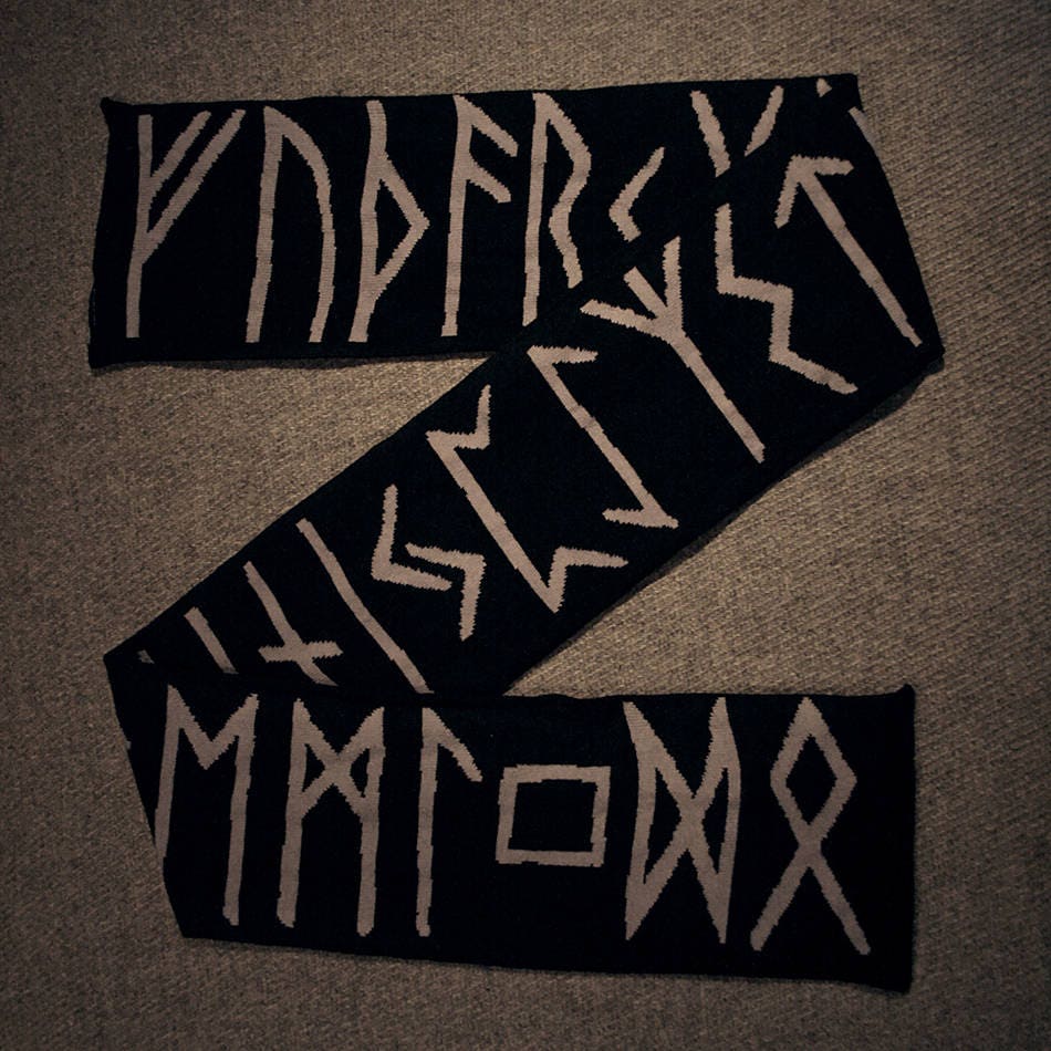 RUNE scarf, elder futhark runes - KNITTED SCARF