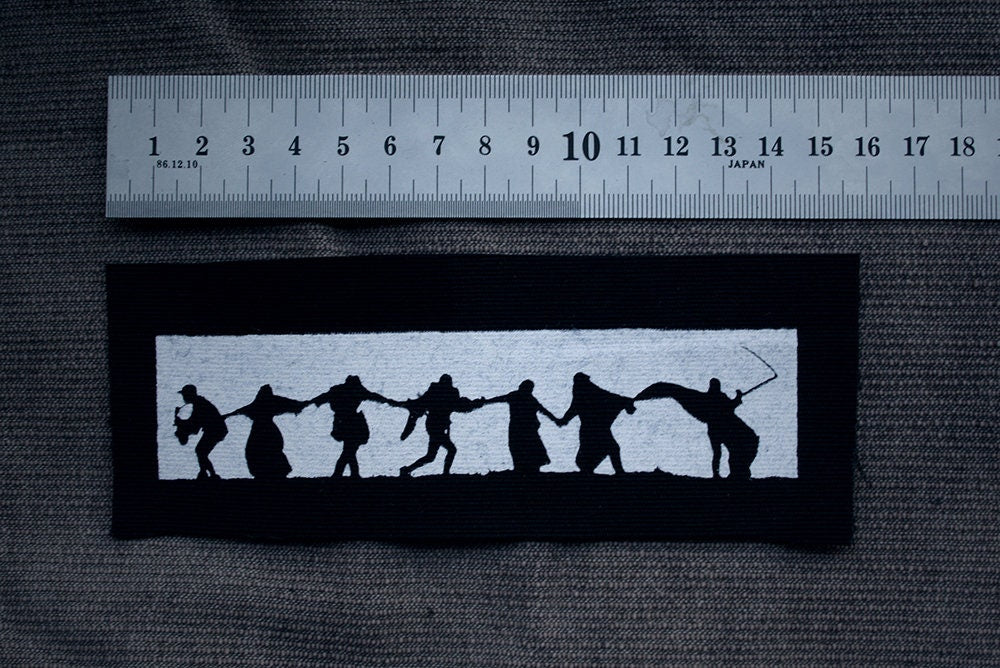 Seventh seal, dance of death - screen printed PATCH