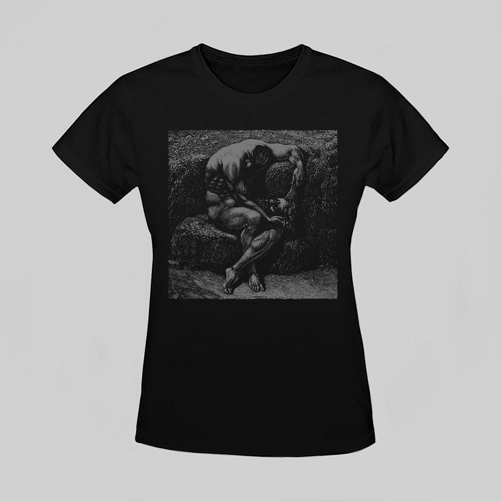 Headless man with his own head in lap, Geri Del Bello, Gustave Dore illustration - T-shirt female fitted