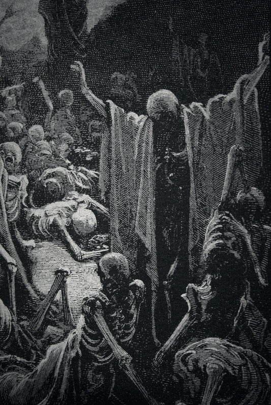 The Vision of the Valley of Dry Bones, valley of the dead, Gustave Dore illustration - T-shirt