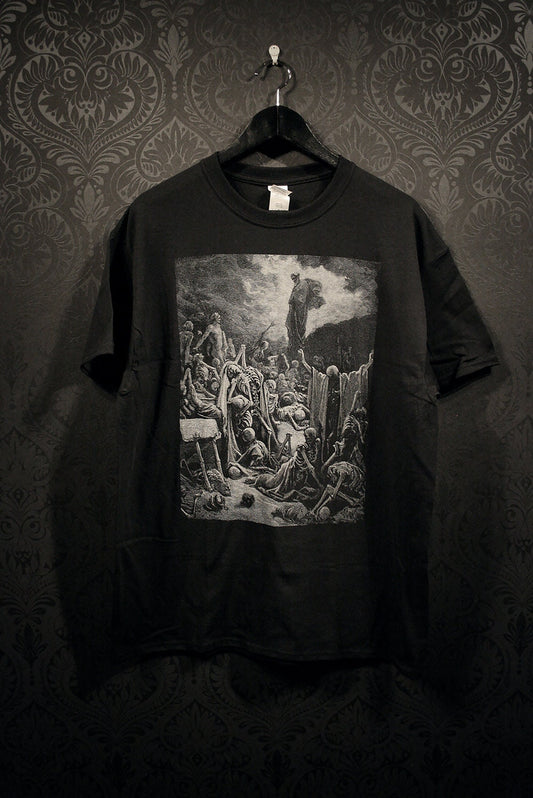 The Vision of the Valley of Dry Bones, valley of the dead, Gustave Dore illustration - T-shirt