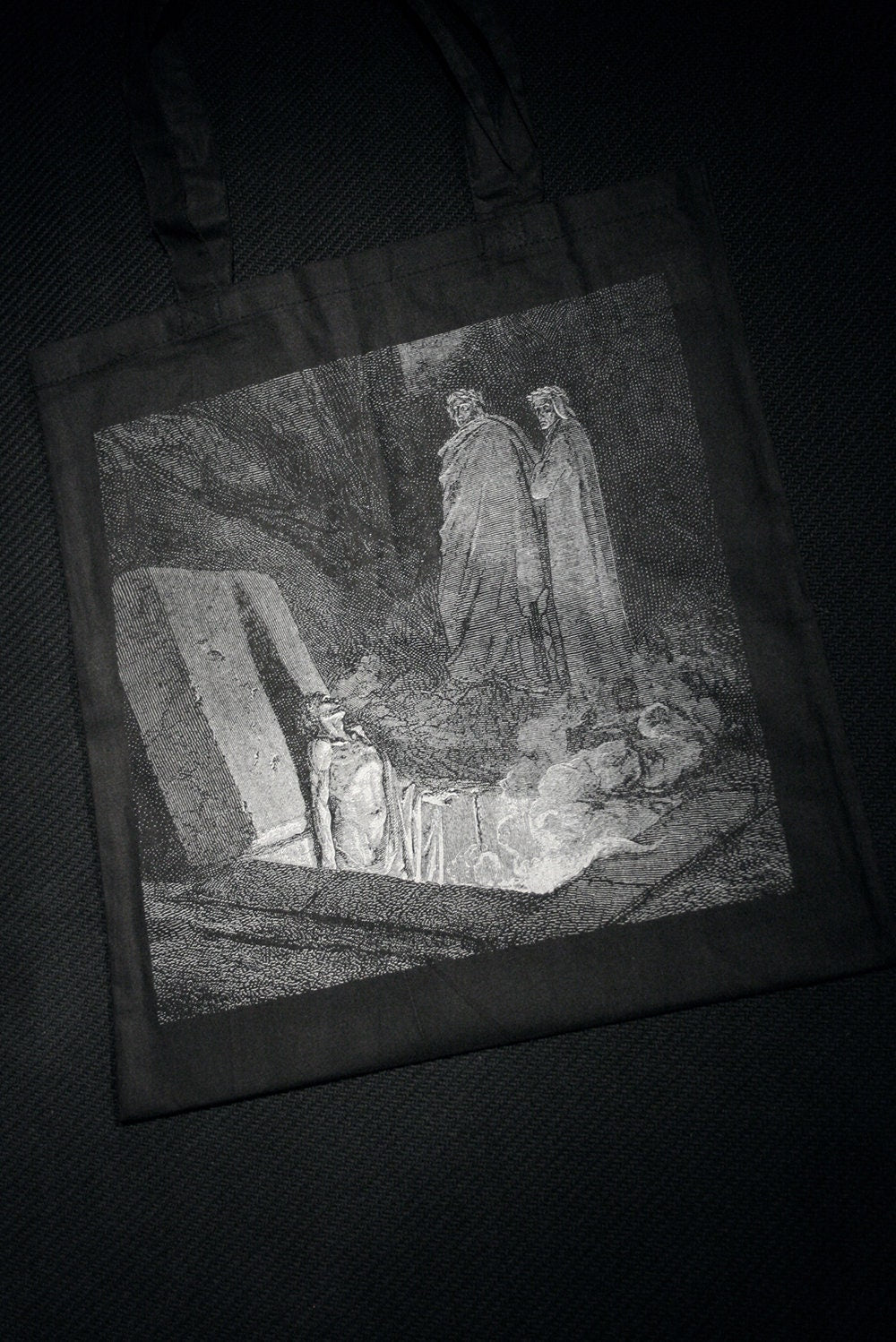 Rise from the grave, the undead, Farinata, Gustave Dore illustration - Tote bag
