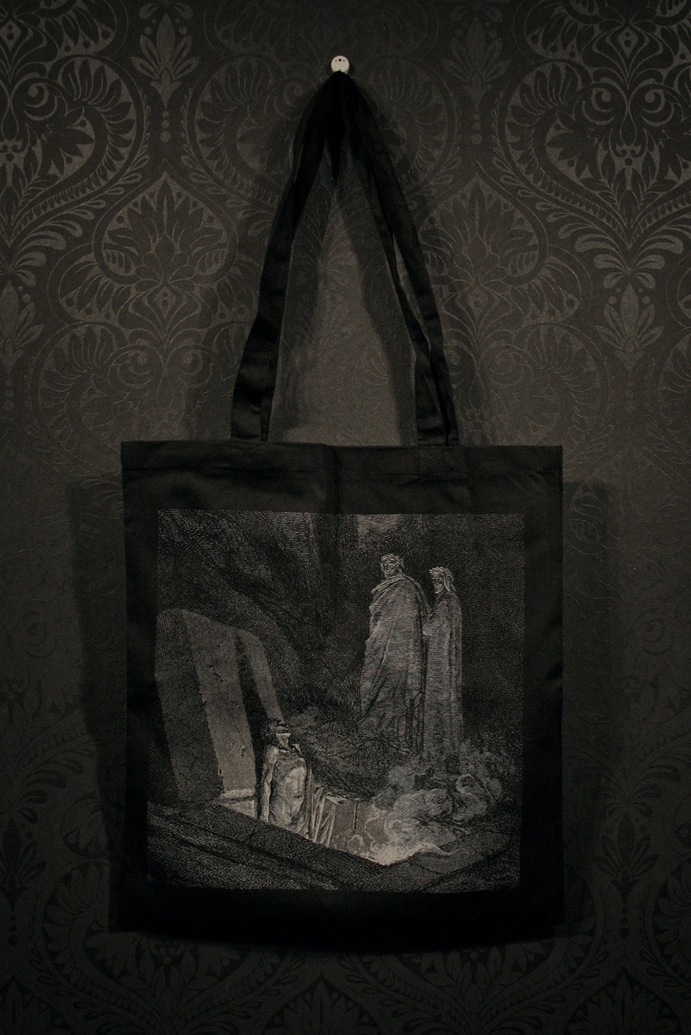 Rise from the grave, the undead, Farinata, Gustave Dore illustration - Tote bag