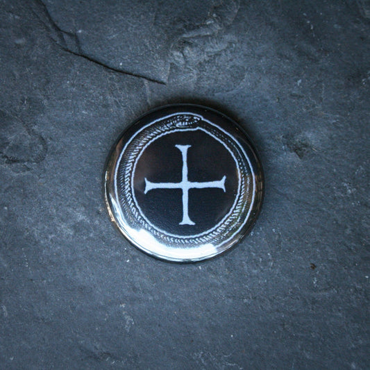Ouroboros with cross - 25 mm badge / button