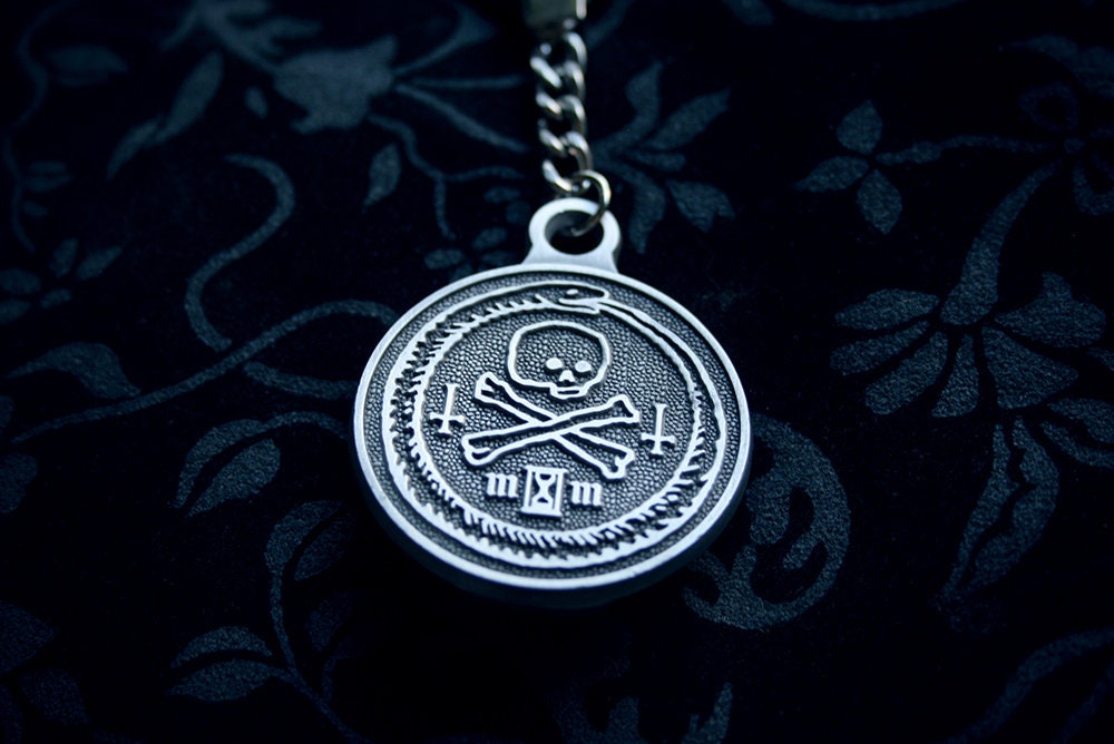 Ouroboros with skull - bottle opener key chain
