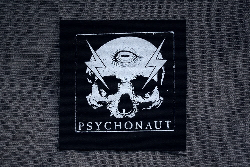 Psychonaut with skull and third eye design - screen printed PATCH