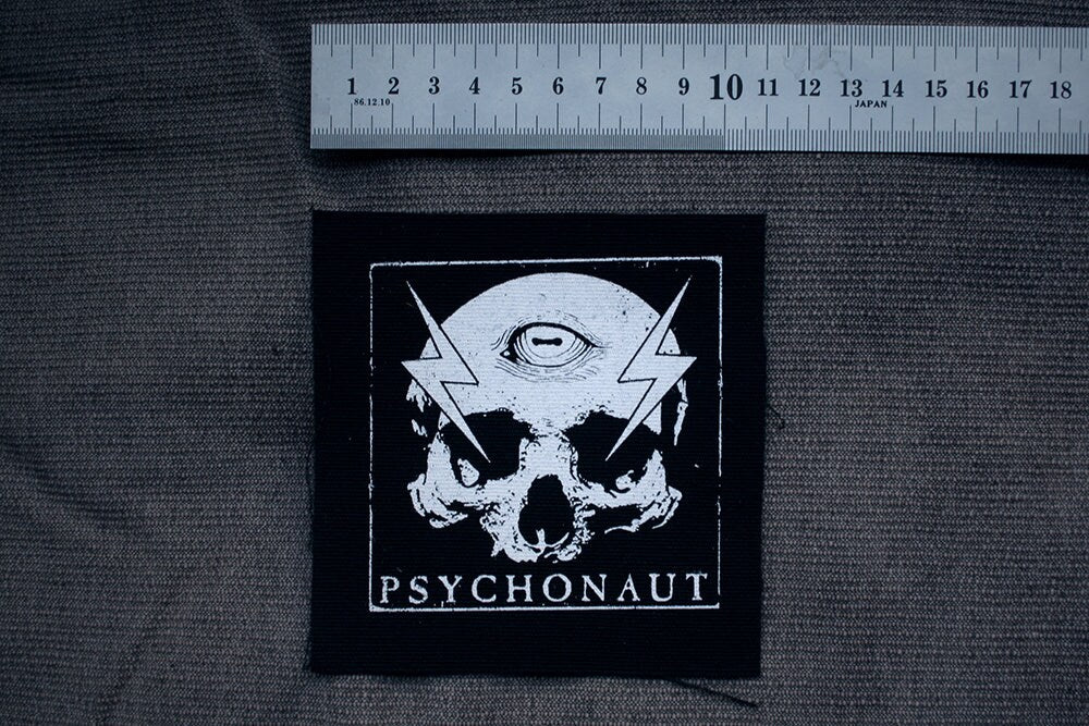 Psychonaut with skull and third eye design - screen printed PATCH