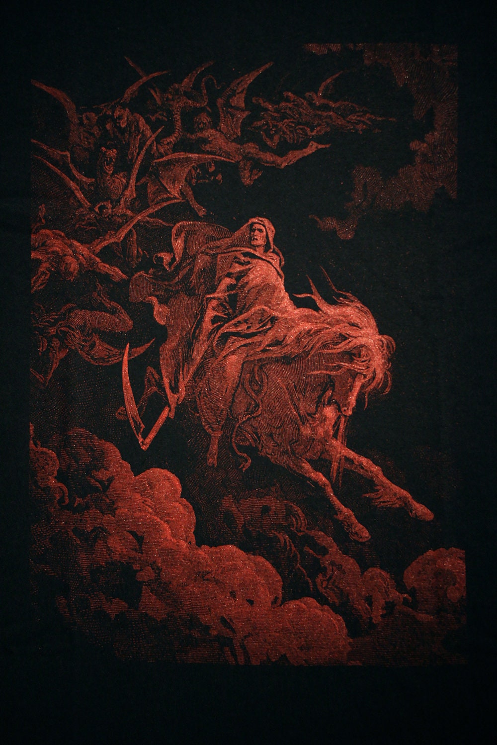 DEATH red edition, Gustave Dore illustration - T-shirt