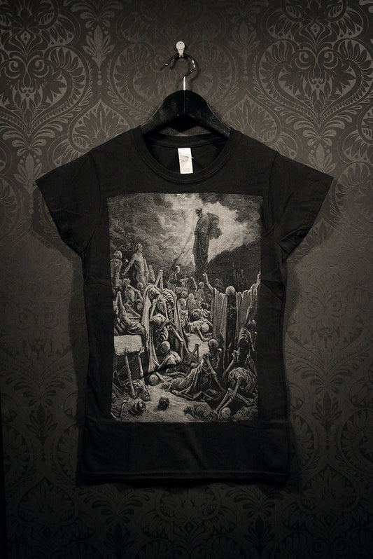 The Vision of the Valley of Dry Bones, valley of the dead, Gustave Dore illustration - T-shirt female fitted