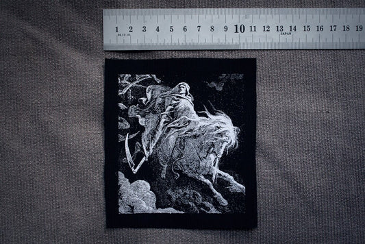 DEATH, Gustave Dore illustration - screen printed PATCH