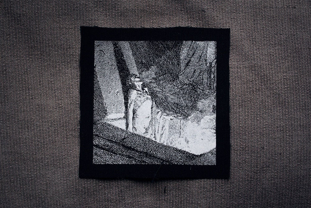 Rise from the grave, the undead, Farinata, Gustave Dore illustration - screen printed PATCH